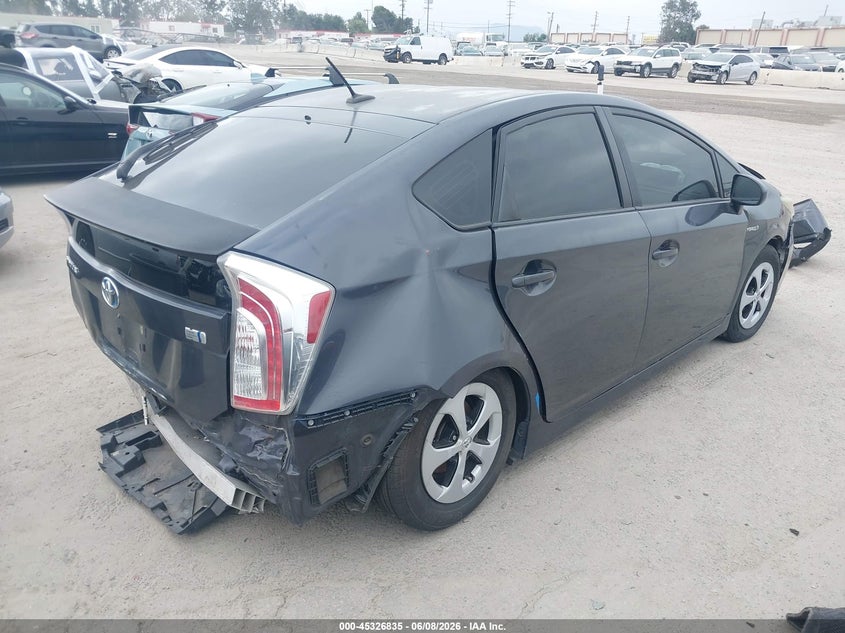 2013 Toyota Prius VIN JTDKN3DU7D5687785 IAAI salvage auction — UNKNOWN, Salvage Title - Dealer (California), sold $425 on 2026-07-08 (photo 4)