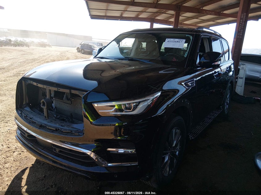 2021 Infiniti Qx80 VIN JN8AZ2AF2M9720575 IAAI salvage auction — FRONT & REAR, Salvage (Arizona), sold $8,000 on 2026-07-23 (photo 2)