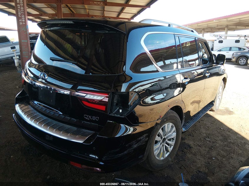 2021 Infiniti Qx80 VIN JN8AZ2AF2M9720575 IAAI salvage auction — FRONT & REAR, Salvage (Arizona), sold $8,000 on 2026-07-23 (photo 4)