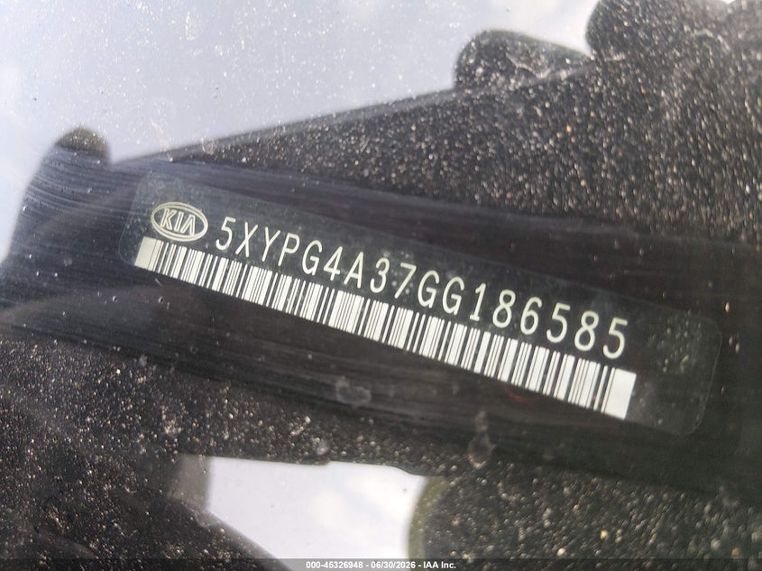 2016 Kia Sorento VIN 5XYPG4A37GG186585 IAAI salvage auction — NORMAL WEAR, Clear (Montana), sold $2,550 on 2026-07-17 (photo 9)