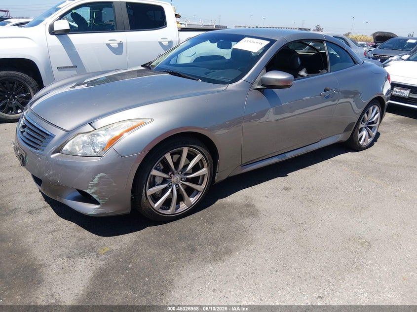 2009 Infiniti G37 VIN JNKCV66E39M722670 IAAI salvage auction — FRONT END, Salvage (California), sold $4,325 on 2026-07-09 (photo 2)