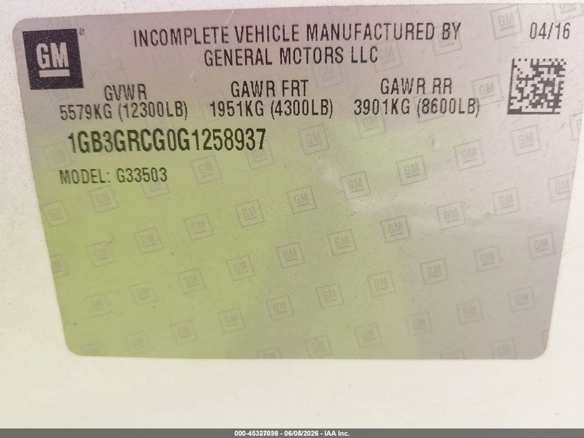 2016 Chevrolet Express 2500 VIN 1GB3GRCG0G1258937 IAAI salvage auction — NORMAL WEAR, Sf97 (Texas), sold $10,200 on 2026-07-07 (photo 9)
