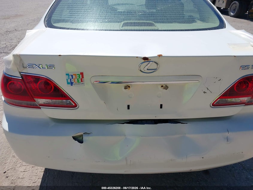2006 Lexus Es 330 VIN JTHBA30G965149408 IAAI salvage auction — REAR END, Salvage (Maine), sold $850 on 2026-07-27 (photo 6)