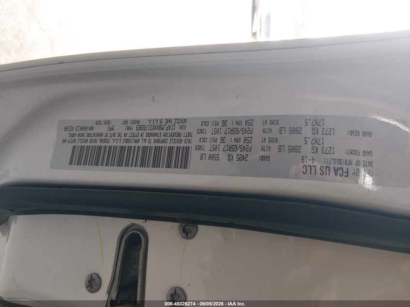 2019 Jeep Cherokee VIN 1C4PJMBXXKD176983 IAAI salvage auction — NORMAL WEAR, Sf97 (Oklahoma), sold $13,300 on 2026-08-03 (photo 9)
