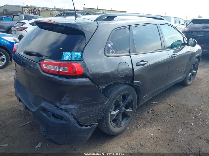 2018 Jeep Cherokee VIN 1C4PJMDX4JD541797 IAAI salvage auction — RIGHT REAR, Salvage Title, sold $3,000 on 2026-08-07 (photo 4)