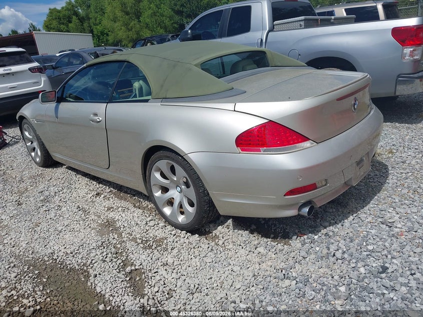 2005 BMW 6er VIN WBAEK73415B327927 IAAI salvage auction — NORMAL WEAR, Clear (Alabama), sold $325 on 2026-07-24 (photo 3)