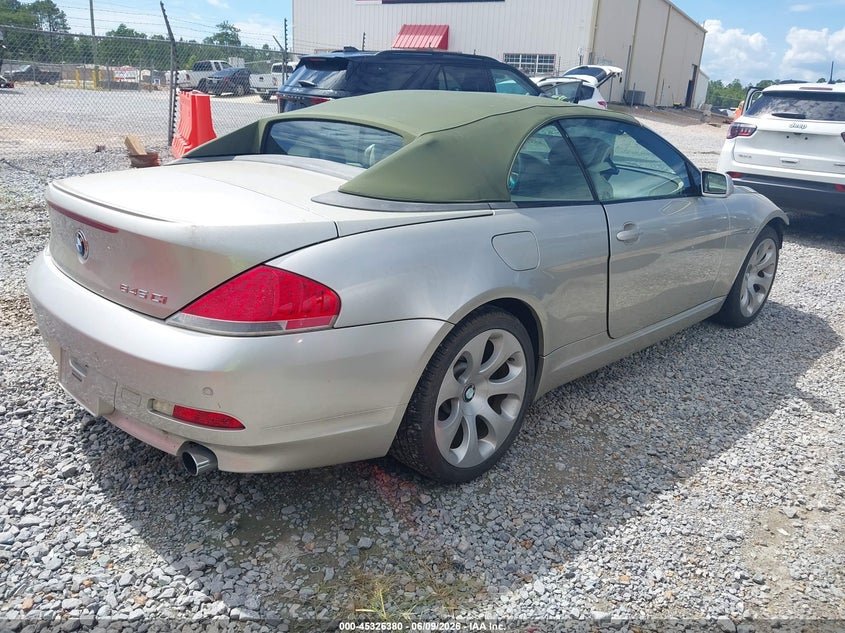 2005 BMW 6er VIN WBAEK73415B327927 IAAI salvage auction — NORMAL WEAR, Clear (Alabama), sold $325 on 2026-07-24 (photo 4)