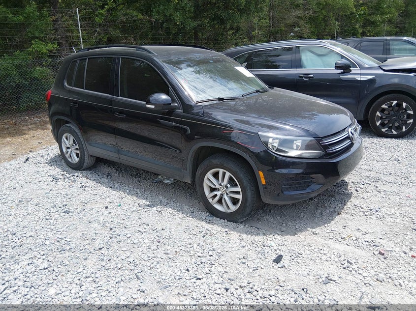 2016 Volkswagen Tiguan VIN WVGAV7AX2GW569042 IAAI salvage auction — LEFT FRONT, Salvage Title, sold $600 on 2026-07-09 (photo 1)