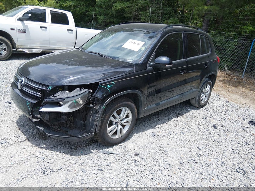 2016 Volkswagen Tiguan VIN WVGAV7AX2GW569042 IAAI salvage auction — LEFT FRONT, Salvage Title, sold $600 on 2026-07-09 (photo 2)