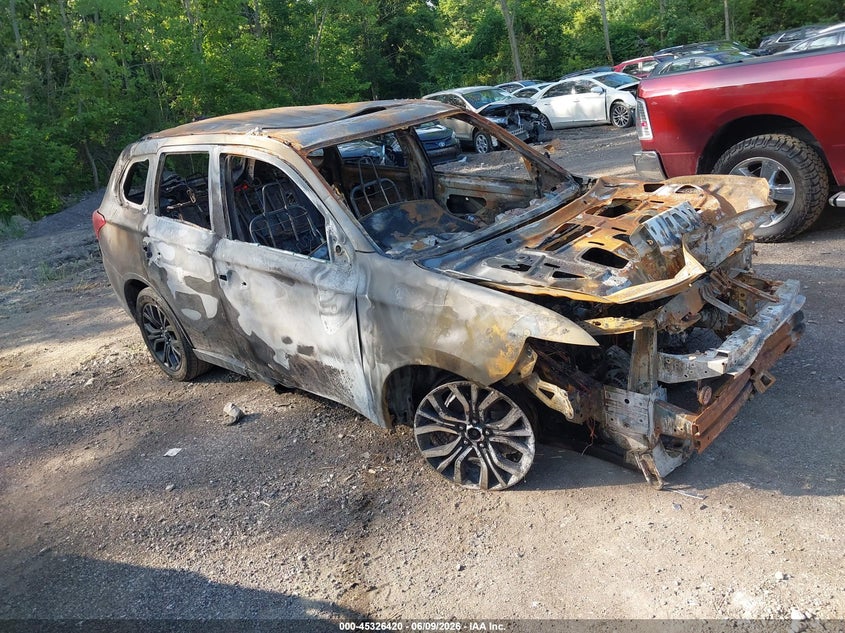 2018 Mitsubishi Outlander VIN JA4AZ3A39JZ021697 IAAI salvage auction — TOTAL BURN, Salvage Title, sold $150 on 2026-07-14 (photo 1)