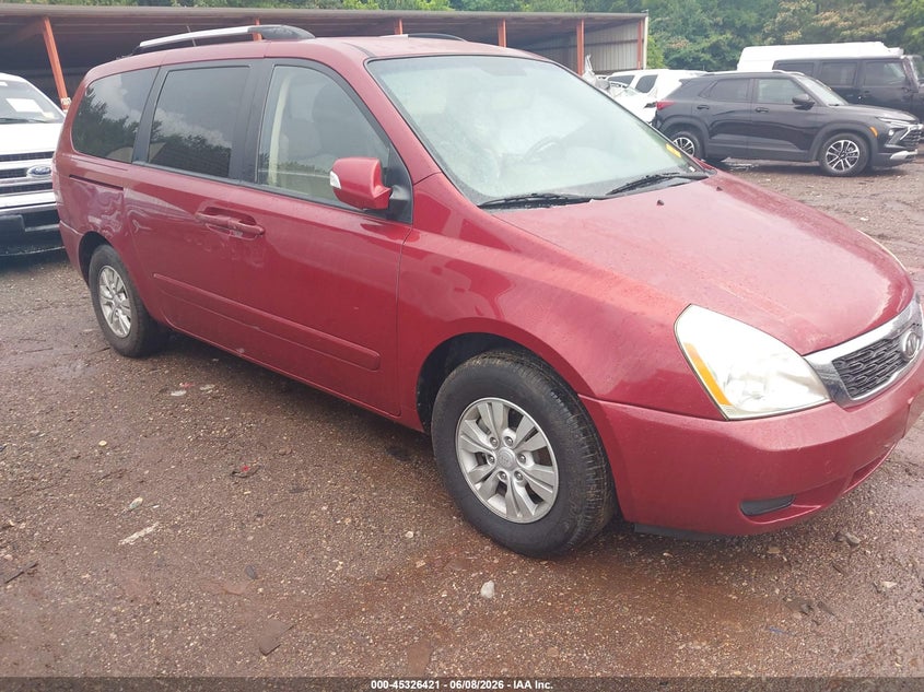 2012 Kia SEDONA VIN KNDMG4C76C6464571 IAAI salvage auction — LEFT SIDE, Salvage Title, sold $275 on 2026-07-08 (photo 1)