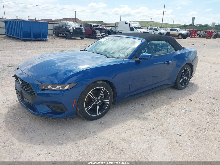 2024 Ford Mustang VIN 1FAGP8UH8R5101396 IAAI salvage auction — SIDE, Original (Texas), sold $9,600 on 2026-07-30 (photo 2)