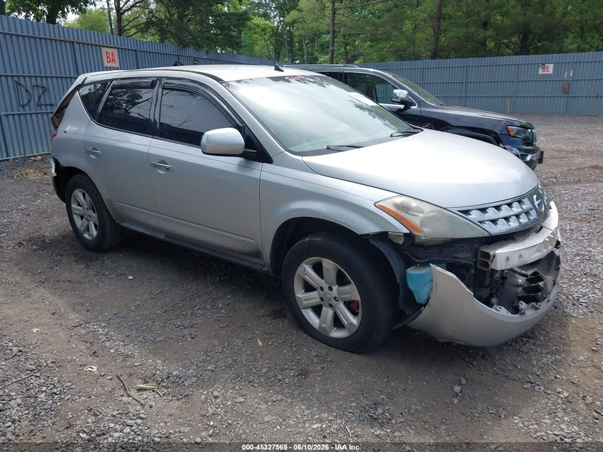 2006 Nissan Murano VIN JN8AZ08W76W506115 IAAI salvage auction — FRONT & REAR, Salvage (New Jersey), sold $425 on 2026-07-22 (photo 1)