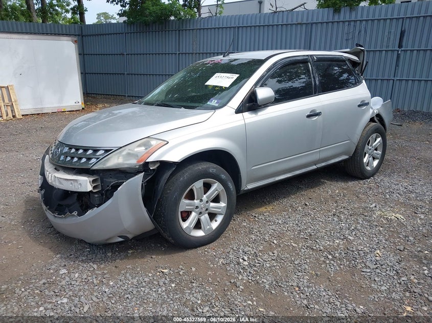 2006 Nissan Murano VIN JN8AZ08W76W506115 IAAI salvage auction — FRONT & REAR, Salvage (New Jersey), sold $425 on 2026-07-22 (photo 2)