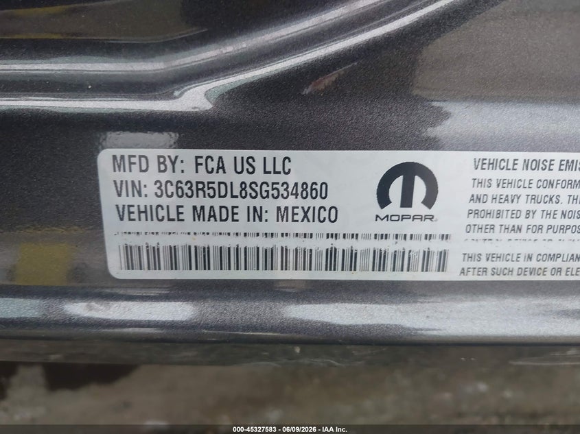 2025 Ram 2500 VIN 3C63R5DL8SG534860 IAAI salvage auction — LEFT & RIGHT, Salvage Title, sold $19,975 on 2026-07-29 (photo 8)