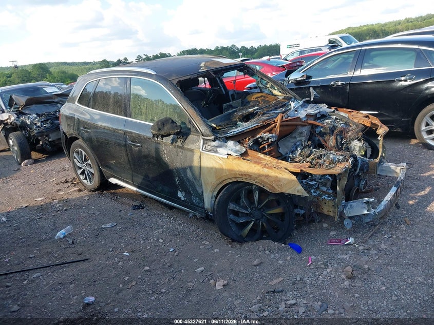 2023 Audi Q5 VIN WA1EAAFY8P2055925 IAAI salvage auction — ENGINE BURN, Certificate Of Destruction (Florida), sold $900 on 2026-07-15 (photo 1)