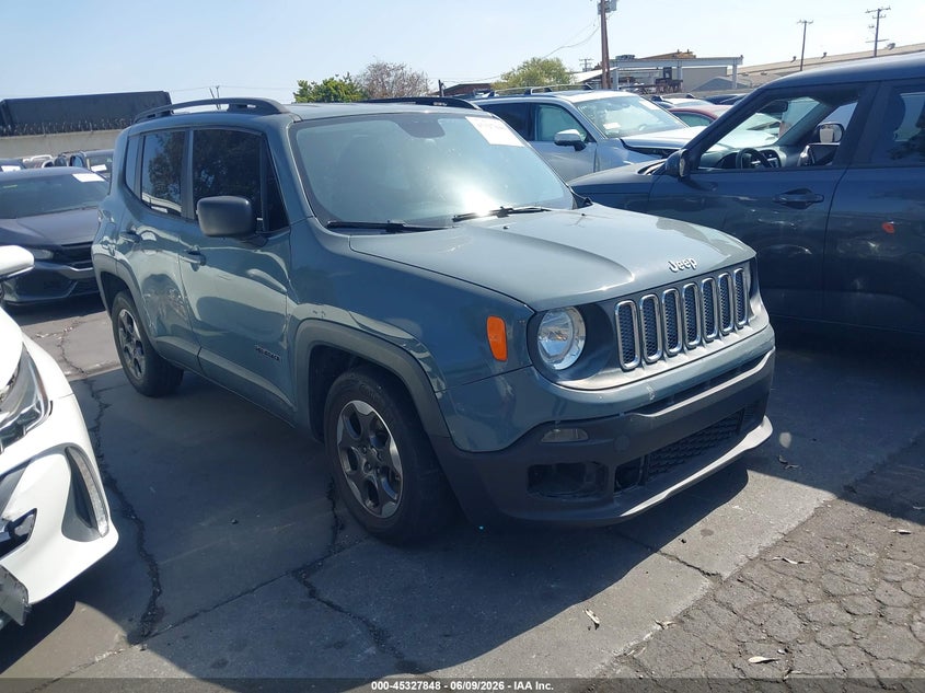 2017 Jeep Renegade VIN ZACCJAAB4HPF61842 IAAI salvage auction — LEFT FRONT, Salvage Title, sold $1,350 on 2026-07-15 (photo 1)