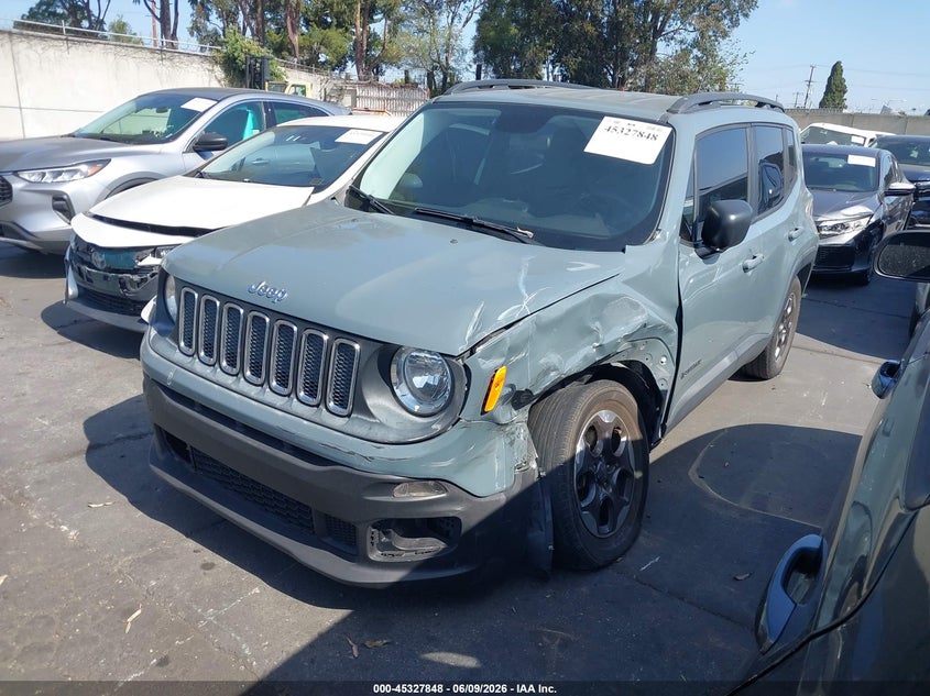 2017 Jeep Renegade VIN ZACCJAAB4HPF61842 IAAI salvage auction — LEFT FRONT, Salvage Title, sold $1,350 on 2026-07-15 (photo 2)