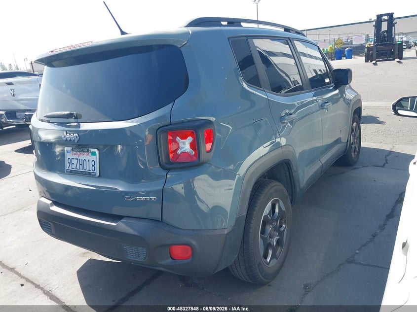 2017 Jeep Renegade VIN ZACCJAAB4HPF61842 IAAI salvage auction — LEFT FRONT, Salvage Title, sold $1,350 on 2026-07-15 (photo 4)