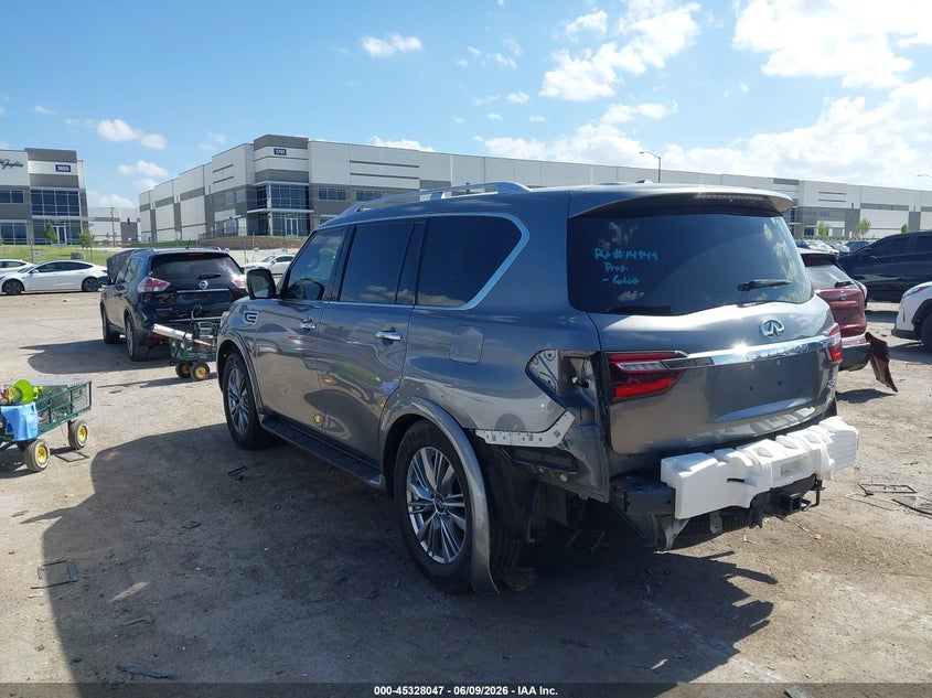 2019 Infiniti Qx80 VIN JN8AZ2NF9K9685251 IAAI salvage auction — REAR END, Salvage Title, sold $7,400 on 2026-09-08 (photo 3)