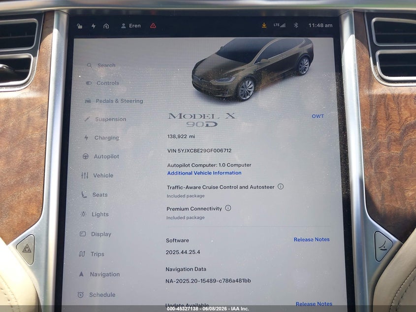 2016 Tesla Model x VIN 5YJXCBE29GF006712 IAAI salvage auction — FRONT END, Salvage Title, sold $4,450 on 2026-07-15 (photo 7)