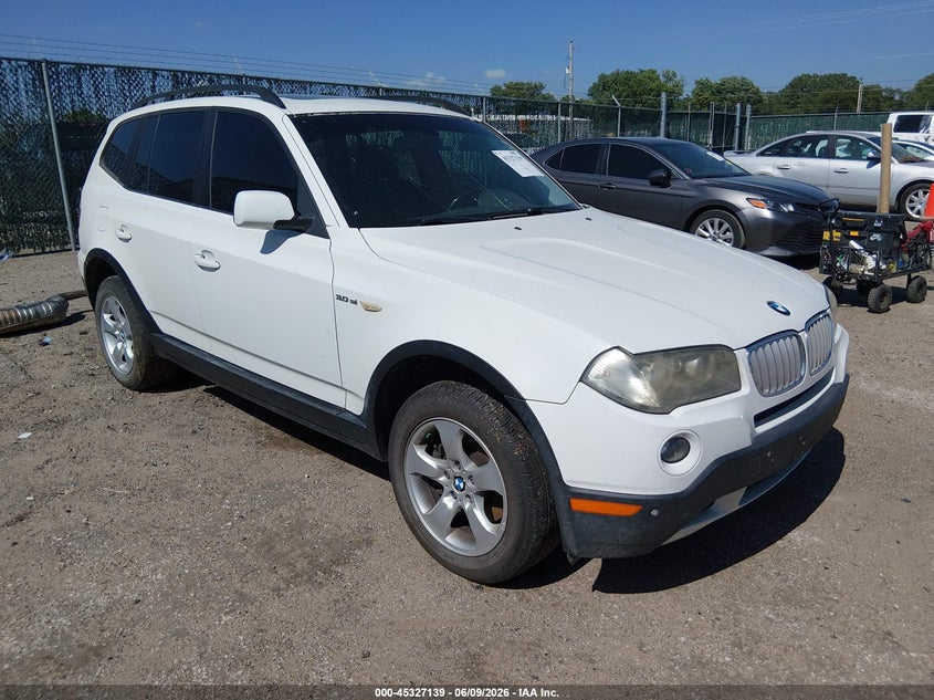 2007 BMW X3 VIN WBXPC93447WF06355 IAAI salvage auction — HAIL, Salvage (Kansas), sold $225 on 2026-07-17 (photo 1)