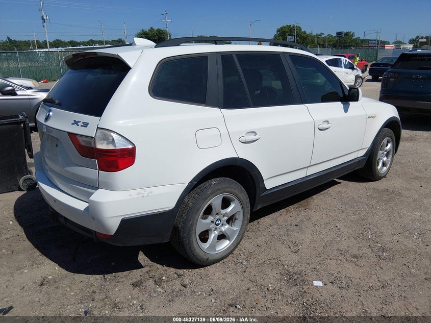 2007 BMW X3 VIN WBXPC93447WF06355 IAAI salvage auction — HAIL, Salvage (Kansas), sold $225 on 2026-07-17 (photo 4)