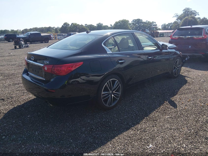 2015 Infiniti Q50 VIN JN1BV7AP2FM335974 IAAI salvage auction — FRONT END, Salvage (South Carolina), sold $700 on 2026-07-21 (photo 4)