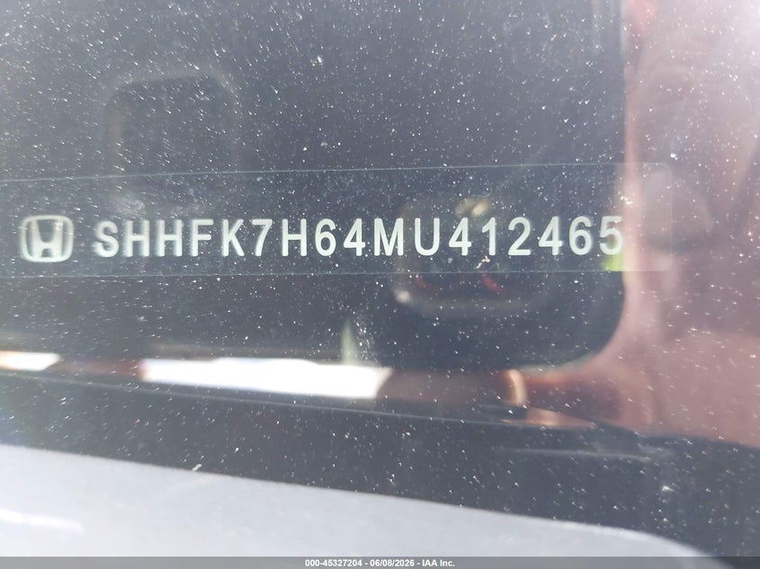 2021 Honda Civic VIN SHHFK7H64MU412465 IAAI salvage auction — LEFT SIDE, Salvage Title, sold $5,350 on 2026-07-29 (photo 9)