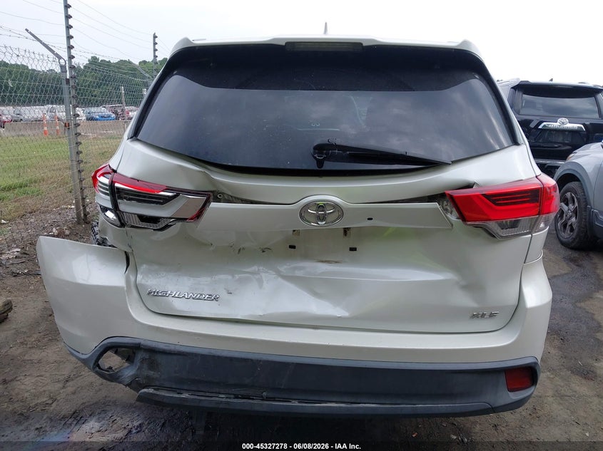 2017 Toyota Highlander VIN 5TDKZRFH0HS513192 IAAI salvage auction — REAR END, Salvage Title, sold $8,500 on 2026-07-09 (photo 6)