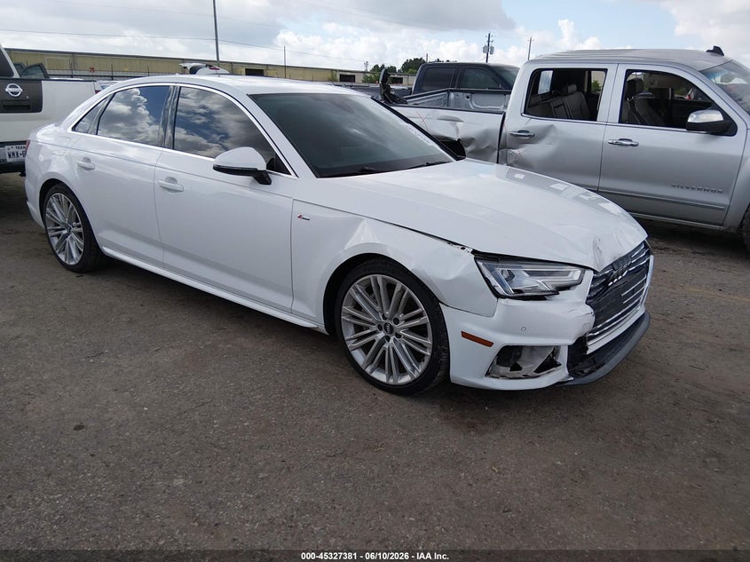 2019 Audi A4 VIN WAUENAF47KA007612 — IAAI salvage auction photo