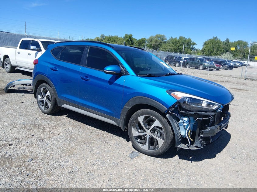 2018 Hyundai Tucson VIN KM8J3CA28JU777979 IAAI salvage auction — LEFT FRONT, Salvage Title, sold $3,200 on 2026-07-29 (photo 1)