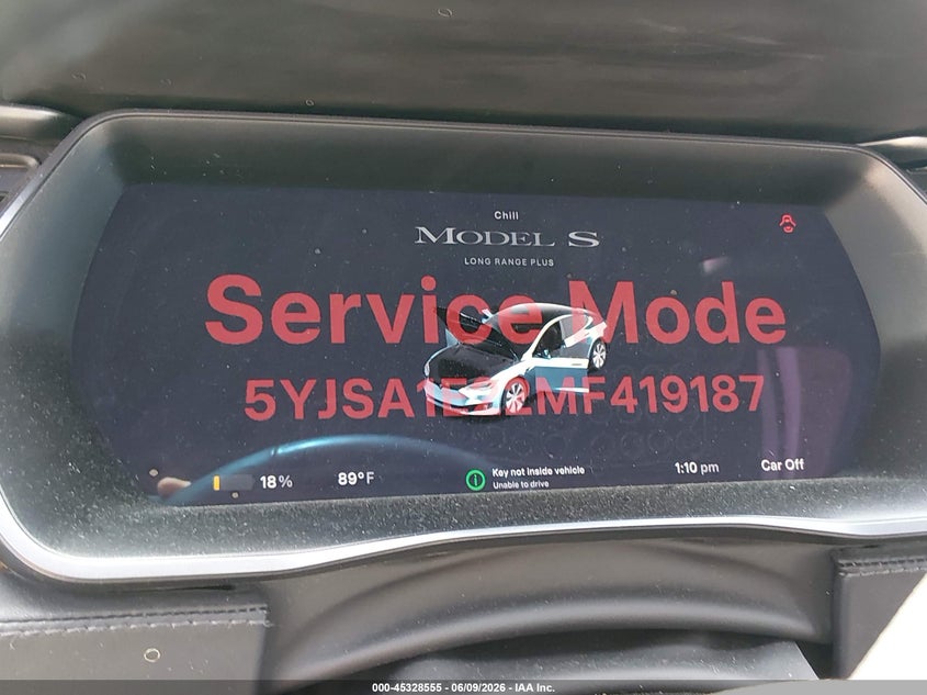 2021 Tesla Model s VIN 5YJSA1E22MF419187 IAAI salvage auction — LEFT FRONT, Salvage Title, sold $9,100 on 2026-07-30 (photo 7)