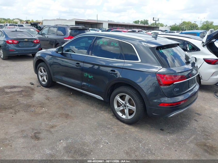 2021 Audi Q5 VIN WA1AAAFY1M2062855 IAAI salvage auction — RIGHT REAR, Salvage Title, sold $9,700 on 2026-08-21 (photo 3)