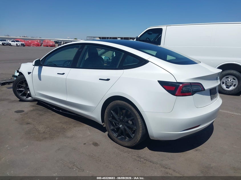 2023 Tesla Model 3 VIN 5YJ3E1EA5PF448302 IAAI salvage auction — LEFT FRONT, Salvage Title, sold $7,075 on 2026-07-14 (photo 3)