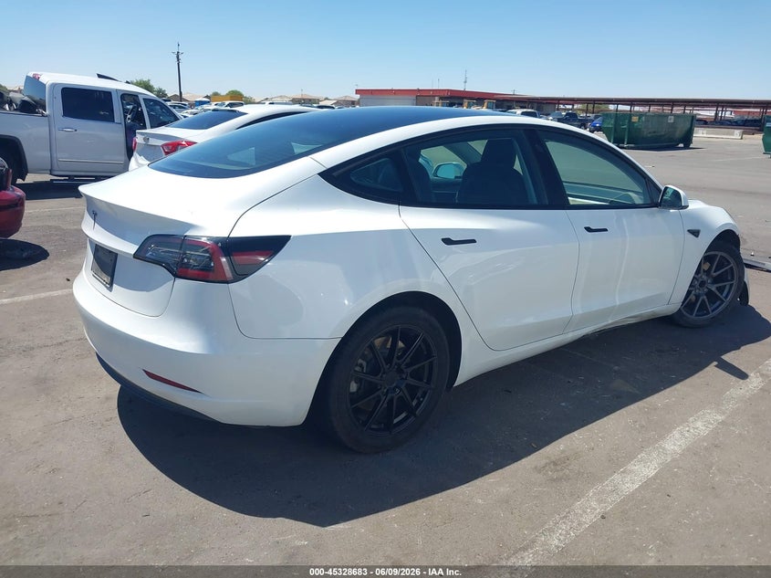 2023 Tesla Model 3 VIN 5YJ3E1EA5PF448302 IAAI salvage auction — LEFT FRONT, Salvage Title, sold $7,075 on 2026-07-14 (photo 4)