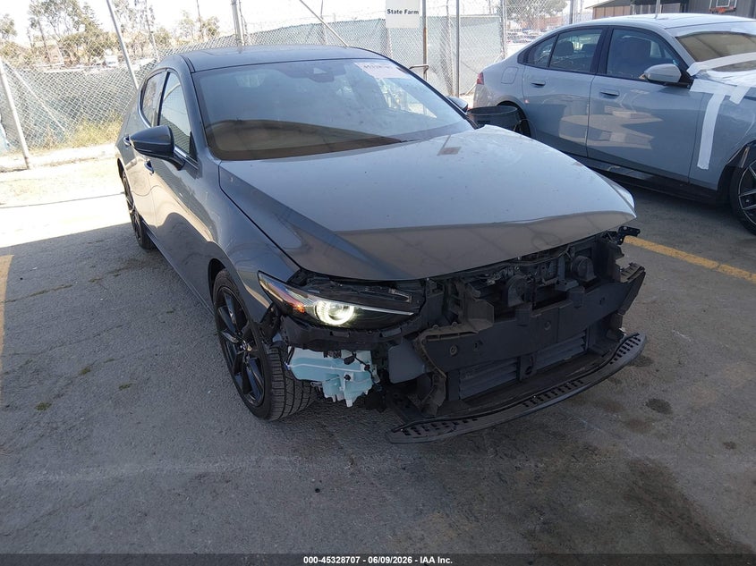 2019 Mazda 3 VIN JM1BPANM7K1133096 IAAI salvage auction — LEFT FRONT, Salvage Title, sold $3,850 on 2026-07-12 (photo 1)