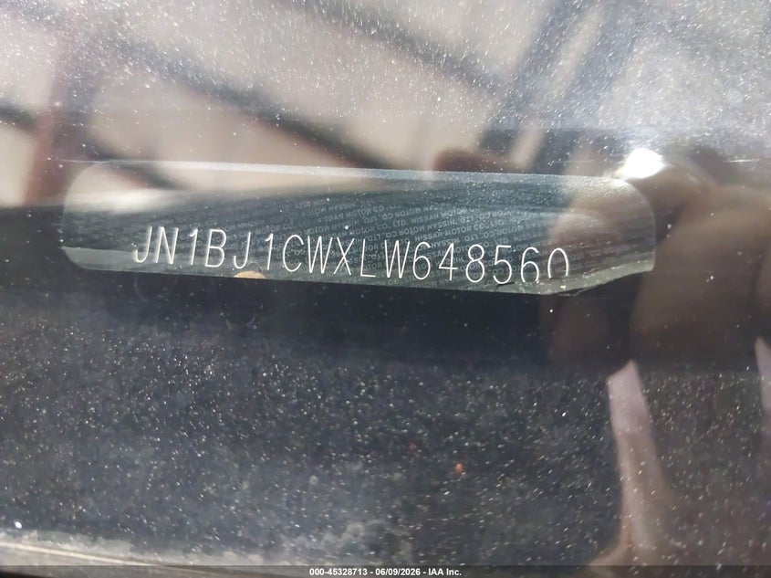 2020 Nissan Rogue VIN JN1BJ1CWXLW648560 IAAI salvage auction — LEFT SIDE, Salvage Title, sold $1,100 on 2026-07-15 (photo 9)