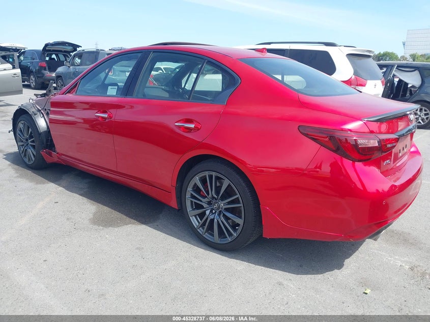 2024 Infiniti Q50 VIN JN1FV7DR4RM680538 IAAI salvage auction — VANDALISM, Salvage Title, sold $12,200 on 2026-07-30 (photo 3)