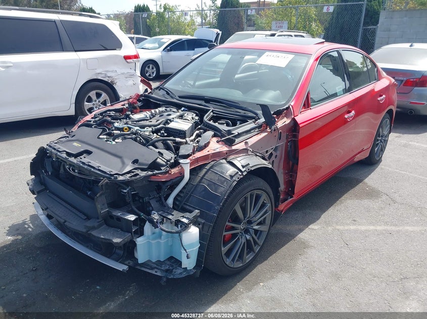 2024 Infiniti Q50 VIN JN1FV7DR4RM680538 IAAI salvage auction — VANDALISM, Salvage Title, sold $12,200 on 2026-07-30 (photo 6)
