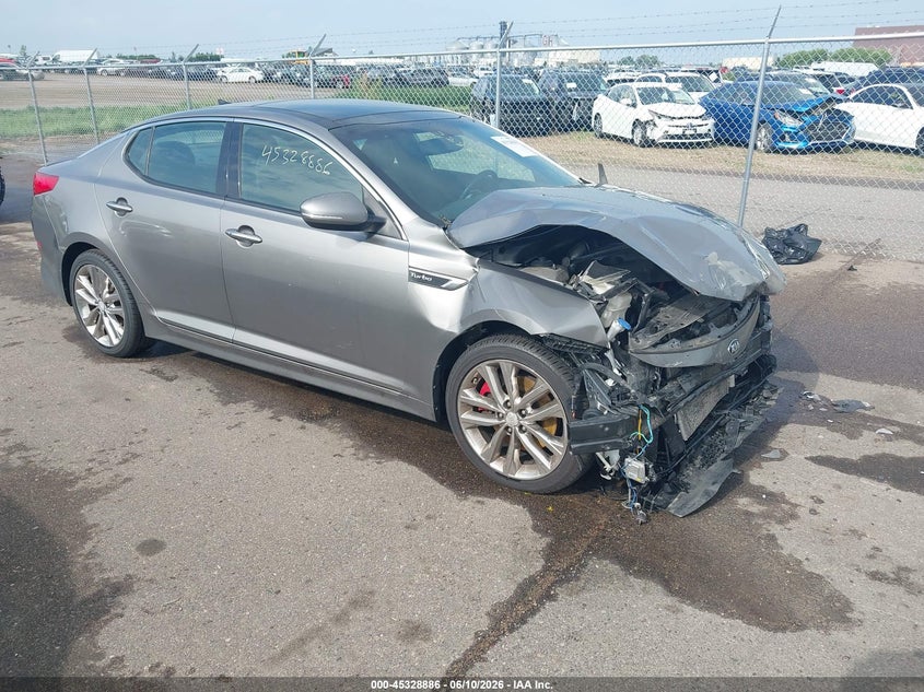 2014 Kia Optima VIN 5XXGR4A66EG284478 IAAI salvage auction — FRONT END, Salvage (Minnesota), sold $25 on 2026-07-29 (photo 1)