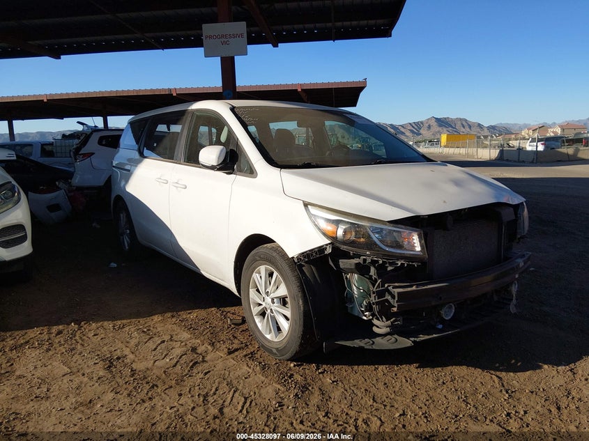 2018 Kia SEDONA VIN KNDMA5C12J6406926 IAAI salvage auction — FRONT END, Salvage Title, sold $25 on 2026-07-28 (photo 1)
