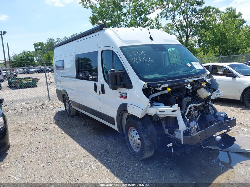2022 Ram Promaster city VIN 3C6MRVJG9NE104444 IAAI salvage auction — FRONT END, Salvage (Illinois), sold $17,950 on 2026-07-28 (photo 1)