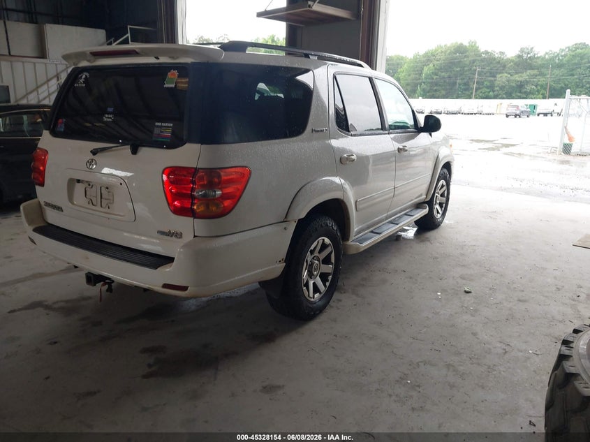2002 Toyota Sequoia VIN 5TDZT38A62S115134 IAAI salvage auction — SIDE, Repossession Paperwork (Georgia), sold $400 on 2026-07-22 (photo 4)