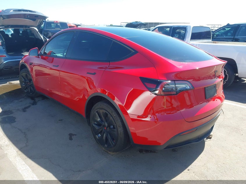 2022 Tesla Model y VIN 7SAYGDEE2NF546563 IAAI salvage auction — LEFT REAR, Salvage Title, sold $9,275 on 2026-08-01 (photo 3)