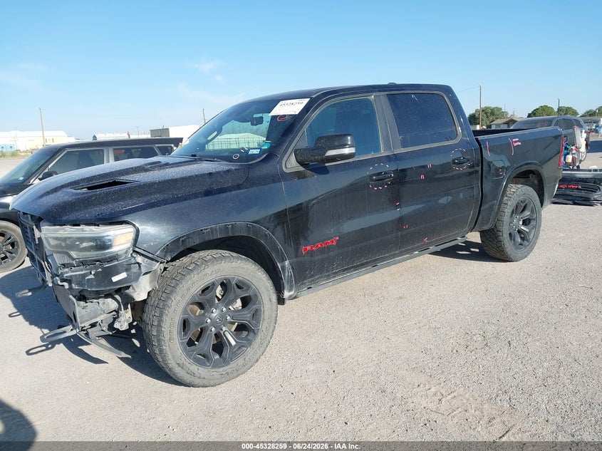 2022 Ram 1500 VIN 1C6SRFHM1NN402202 IAAI salvage auction — FRONT & REAR, Salvage Title, sold $11,900 on 2026-08-12 (photo 2)