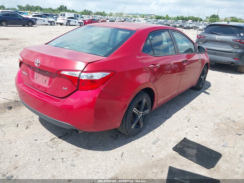 2016 Toyota Corolla VIN 5YFBURHE6GP390068 IAAI salvage auction — LEFT REAR, Original (Texas), sold $2,650 on 2026-07-29 (photo 4)