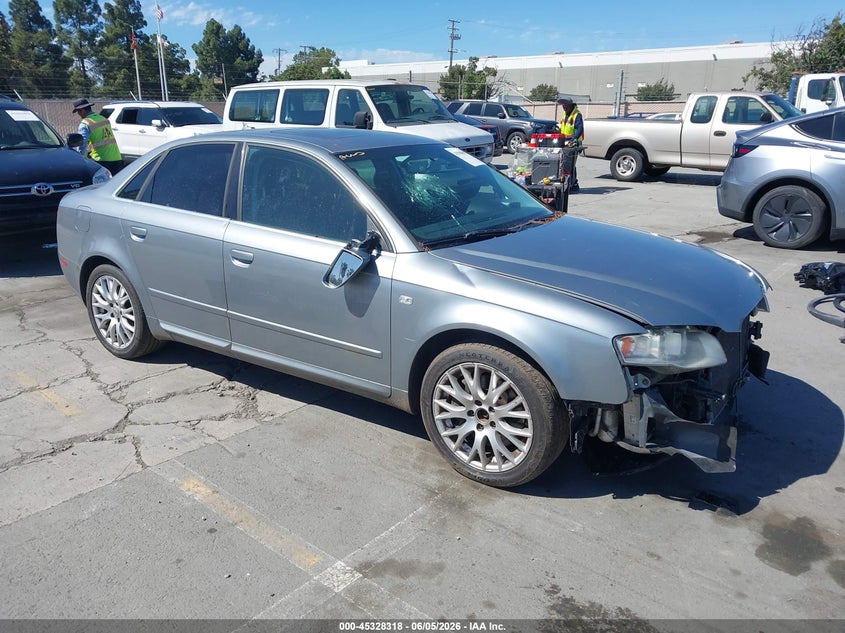 2008 Audi A4 VIN WAUAF78E88A164255 IAAI salvage auction — NORMAL WEAR, Clear - Dealer Only (California), sold $375 on 2026-07-13 (photo 1)