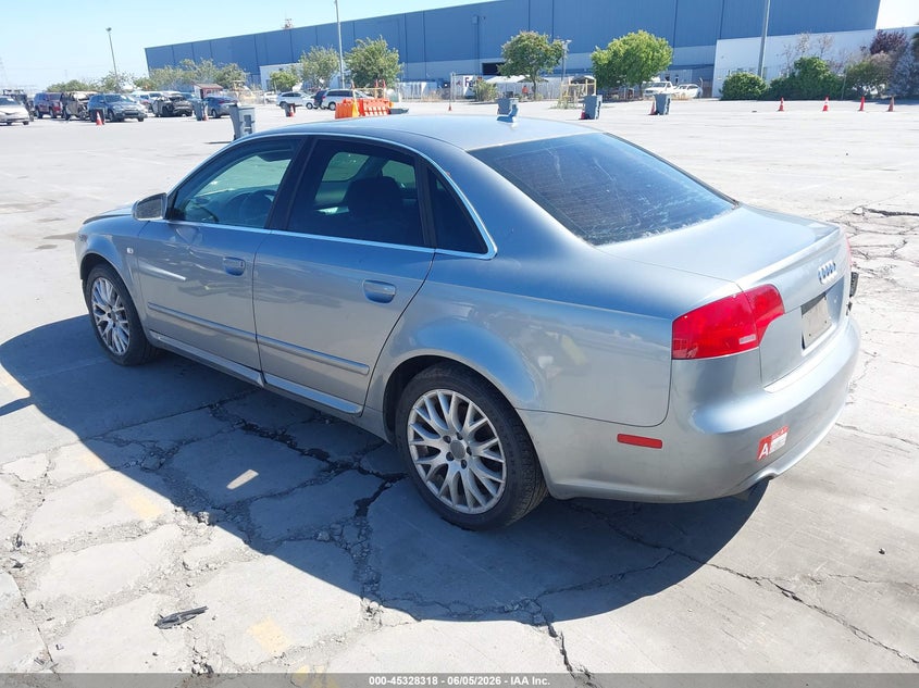 2008 Audi A4 VIN WAUAF78E88A164255 IAAI salvage auction — NORMAL WEAR, Clear - Dealer Only (California), sold $375 on 2026-07-13 (photo 3)