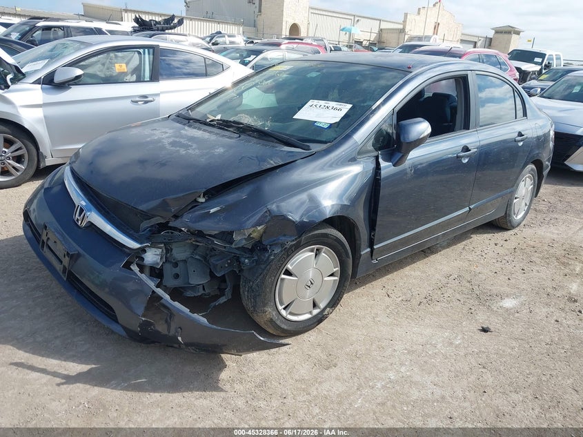2008 Honda Civic VIN JHMFA36278S021878 IAAI salvage auction — LEFT FRONT, Salvage (Texas), sold $25 on 2026-07-29 (photo 2)